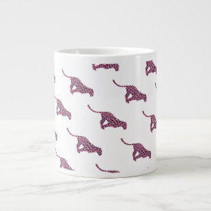 Silhouette Rosa och svart Leopard Jumbo Mugg
