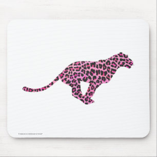 Silhouette Rosa och svart Leopard Musmatta