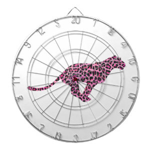 Silhouette Rosa och svart Leopard Piltavla