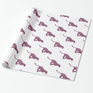 Silhouette Rosa och svart Leopard Presentpapper