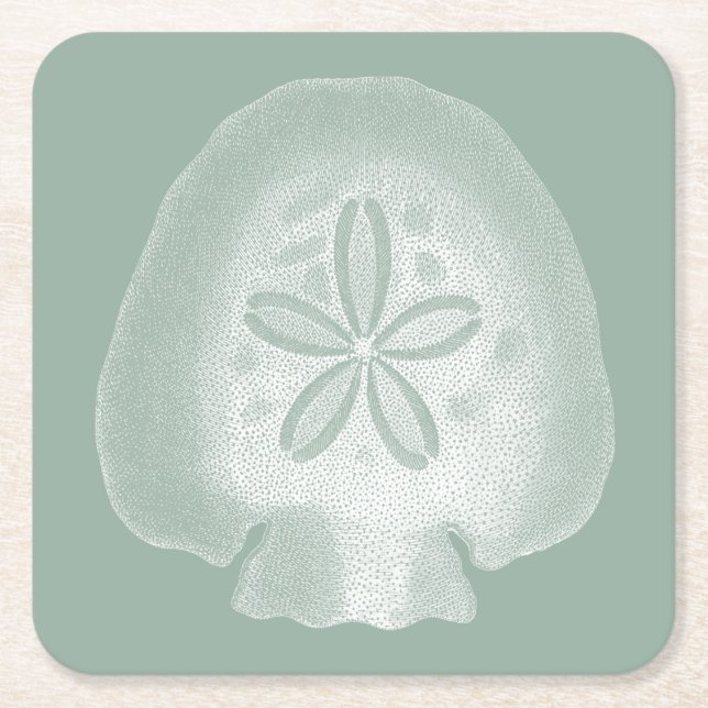 Silhouette Sand Dollar Underlägg Papper Kvadrat (Framsidan)