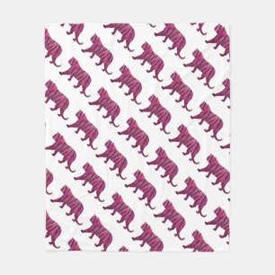 Silhouette Shock rosa och Black Tiger Fleecefilt