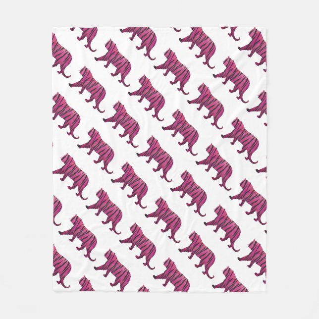 Silhouette Shock rosa och Black Tiger Fleecefilt (Framsidan)