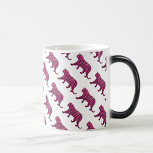 Silhouette Shock rosa och Black Tiger Magisk Mugg