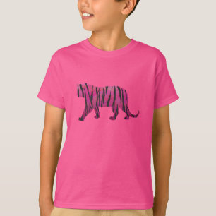 Silhouette Shock rosa och Black Tiger Tee Shirt