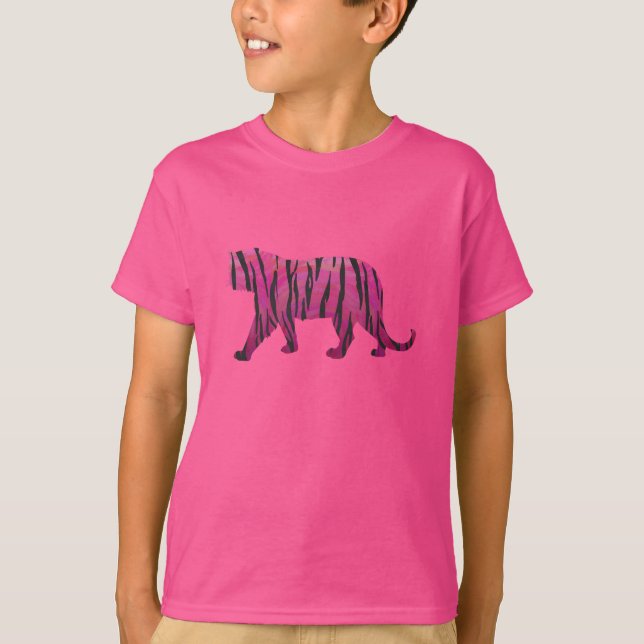 Silhouette Shock rosa och Black Tiger Tee Shirt (Framsida)
