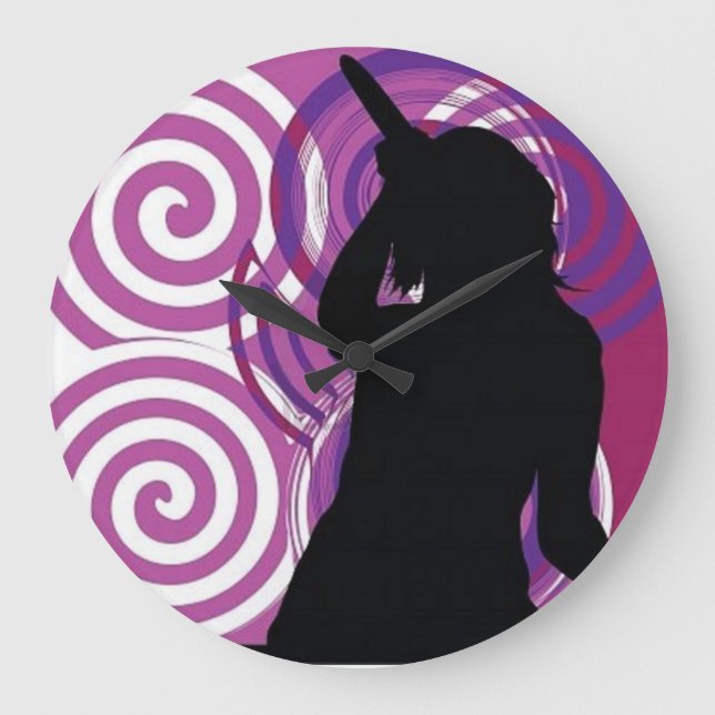 Silhouette Singer Wall Clock Stor Klocka (Framsida)