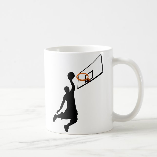 Silhouette Slam dunk Basketball Player Kaffemugg (Höger)