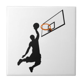 Silhouette Slam dunk Basketball Player Kakelplatta
