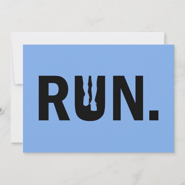 Silhouette Springa Running for Springer Marathon Inbjudningar (Framsida)