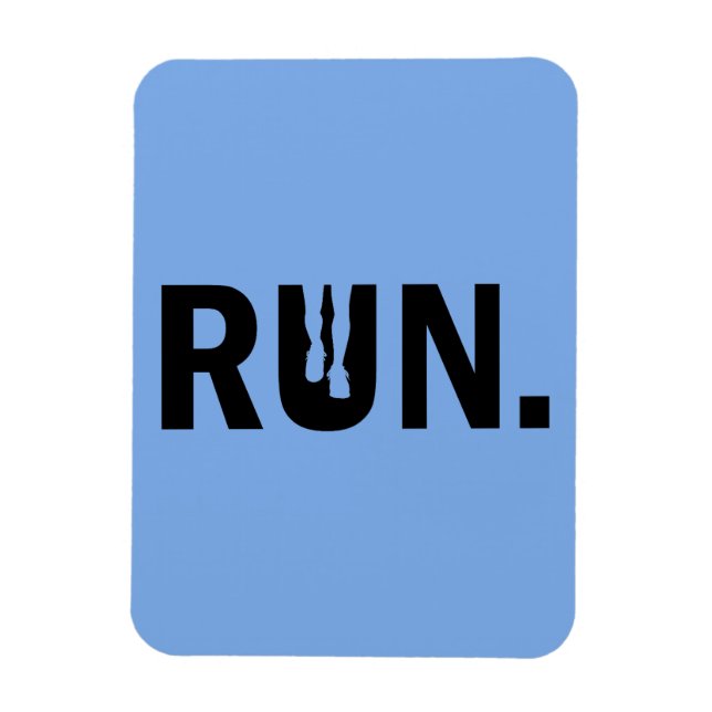 Silhouette Springa Running for Springer Marathon Magnet (Vertikal)