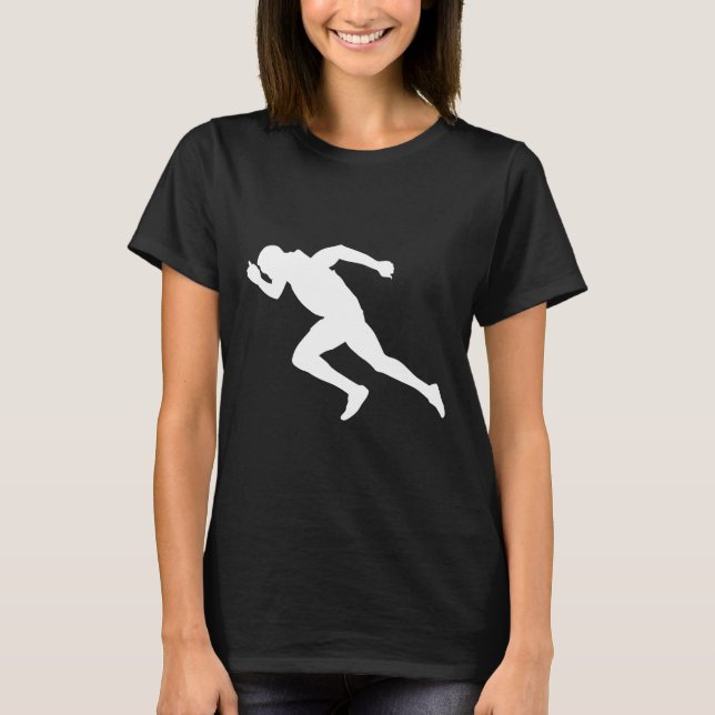 Silhouette Sprint Springer Sprinter Running Racer  T Shirt (Framsida)