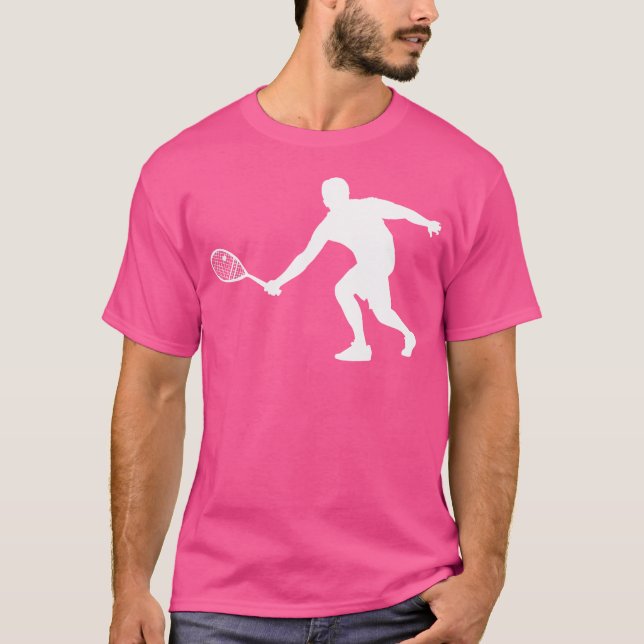 Silhouette Squash Player Boll Racket Racquet Tenni T Shirt (Framsida)