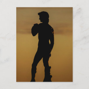 Silhouette Statue David Florence Italien Vykort
