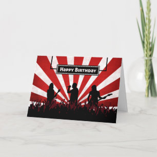 Silhouette Sten Concert w/ Sunburst Birthday Card Kort