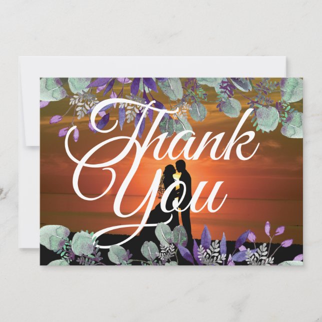 Silhouette Sunset Elegant Weds White Typography (Framsida)