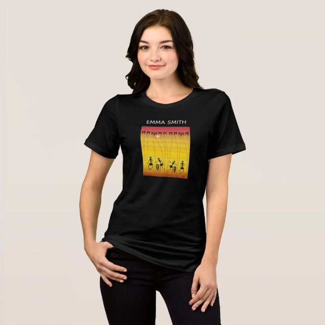 Silhouette Sunset Firande Dancers T-Shirt (Framsida Full)