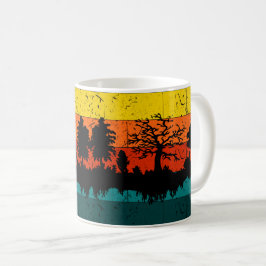 Silhouette Sunset - Vild Forest Nature Ligcape Kaffemugg