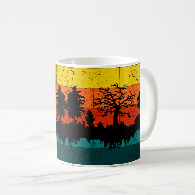 Silhouette Sunset - Vild Forest Nature Ligcape Kaffemugg (Framsida höger)