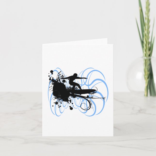 Silhouette Surfer Kort (Framsida)