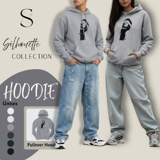 Silhouette surreal art hoodie black and white t shirt