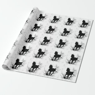 Silhouette svart häst presentpapper