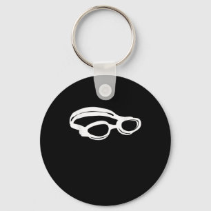 Silhouette Swimming Älskare Simma Goggles Funny S Nyckelring
