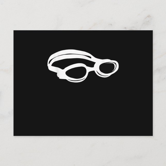Silhouette Swimming Älskare Simma Goggles Funny Sw Helg Vykort (Framsida)