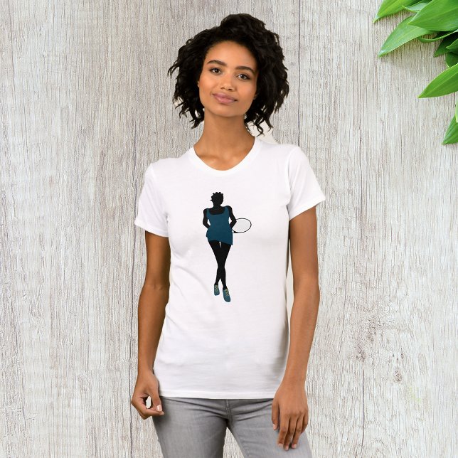 Silhouette Tennis Player Womens T-Shirt (Skapare uppladdad)