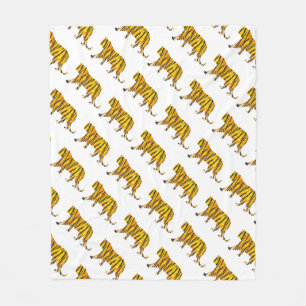 Silhouette Tiger Black and Orange Fleecefilt