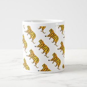 Silhouette Tiger Black and Orange Jumbo Mugg