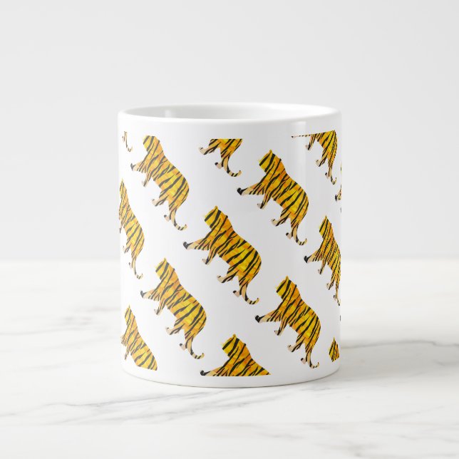 Silhouette Tiger Black and Orange Jumbo Mugg (Framsidan)