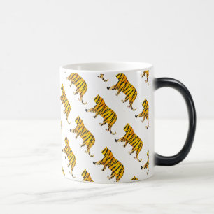 Silhouette Tiger Black and Orange Magisk Mugg