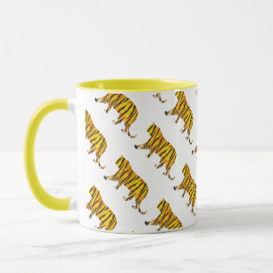 Silhouette Tiger Black and Orange Mugg