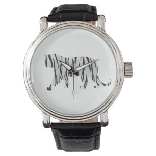 Silhouette Tiger Black and White Armbandsur