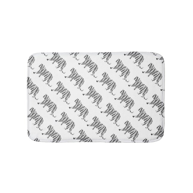 Silhouette Tiger Black and White Badrumsmatta (Framsidan)