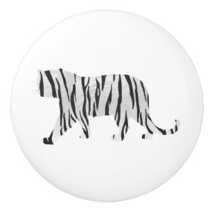 Silhouette Tiger Black and White Knopp