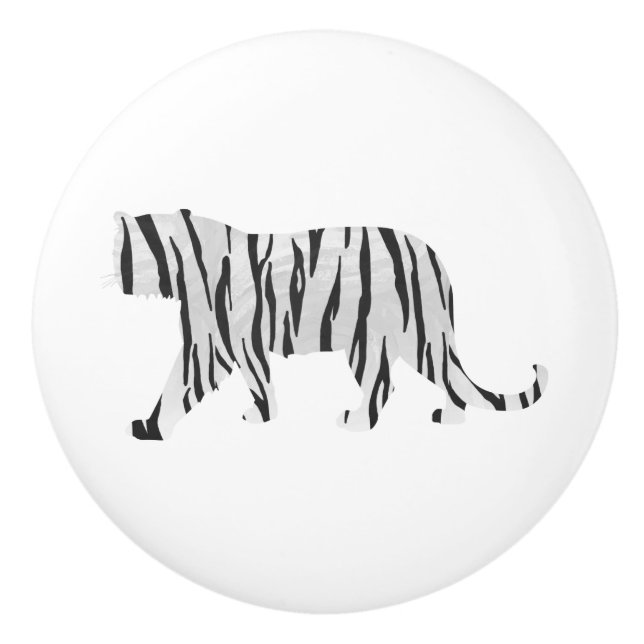 Silhouette Tiger Black and White Knopp (Framsidan)