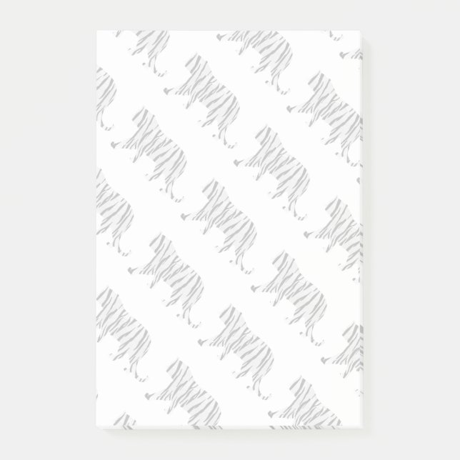 Silhouette Tiger Black and White Post-it Block (Framsida)
