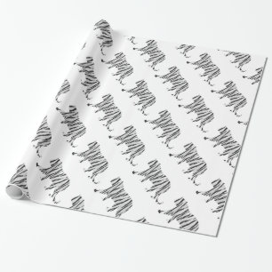 Silhouette Tiger Black and White Presentpapper