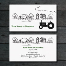 Silhouette Tractor and Cute Land Farm