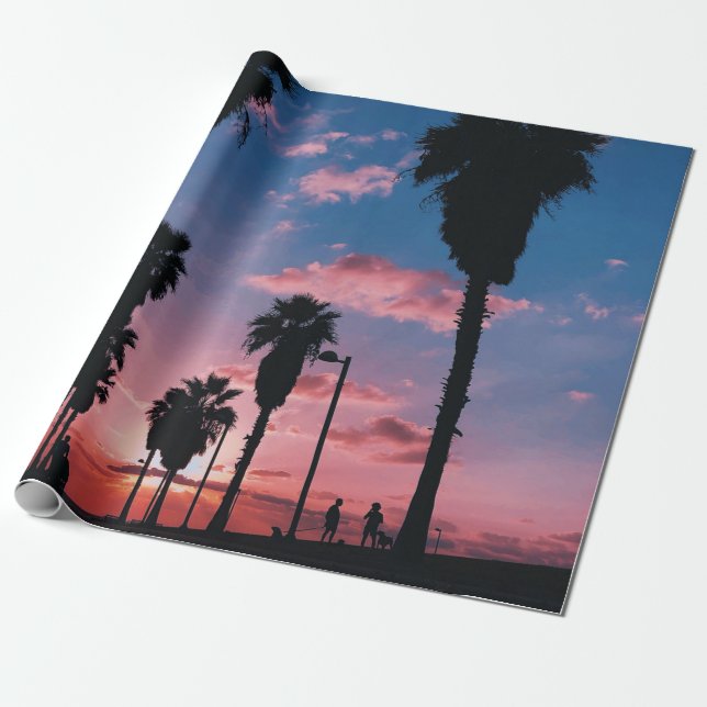 Silhouette träd under grumlig himlar presentpapper (Utrullad)
