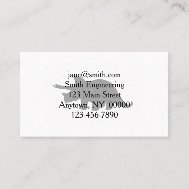 Silhouette triceratops - Välj backgroun färg Visitkort (Framsida)