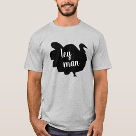 Silhouette Turkey Leg Man Lönnlig Thanksgiving T Shirt