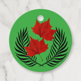 Silhouette Uggla, Ferns och Red Löv Gåvor Etiketter