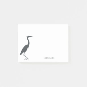Silhouette Underbar Blue Heron Egret personlig Post-it Block