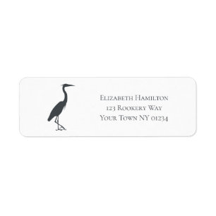 Silhouette Underbar Blue Heron Egret personlig Returadress Etikett
