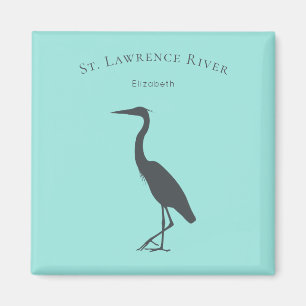 Silhouette Underbar Blue Heron stand personlig Magnet