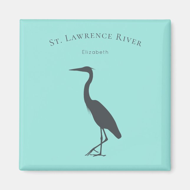 Silhouette Underbar Blue Heron stand personlig Magnet (Framsidan)