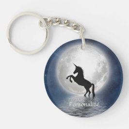 Silhouette Unicorn Full Moon Ocean Personalize